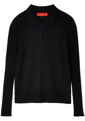 Eckhaus Latta spread-collar button-down shirt - Black