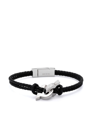 Ferragamo interlock logo-plaque braided bracelet - Black