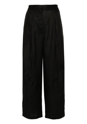 Lardini pleat-detail linen palazzo pants - Black