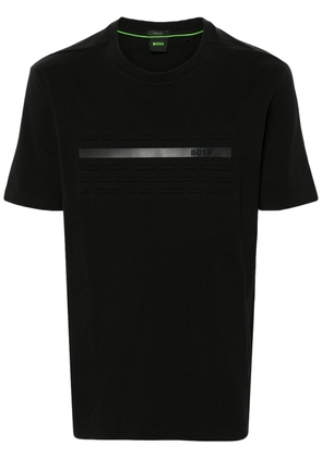 BOSS embossed-detail cotton T-shirt - Black