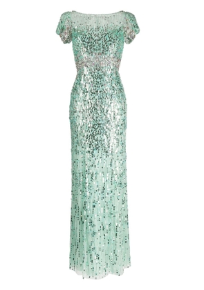 Jenny Packham Sungem sequin-embellished gown - Green