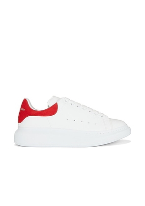 Alexander McQueen Leather Sneaker in White & Lust Red - White. Size 40 (also in 41, 42, 43, 44, 45).