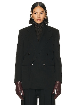 Bottega Veneta Oversized Double Breasted Blazer in Black - Black. Size 36 (also in ).