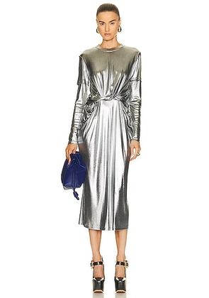Loewe Draped Dress in Black & Silver - Metallic Silver. Size XS (also in ).