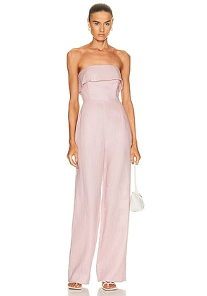 NICHOLAS Chesa Banded Corset Jumpsuit in Rosette - Blush. Size 6 (also in ).