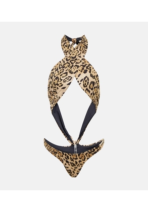 Reina Olga Showpony leopard-print swimsuit