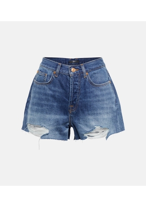 7 For All Mankind Monroe distressed denim shorts