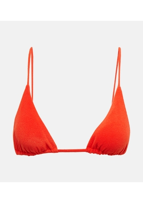 Jade Swim Via triangle terry bikini top