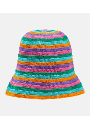 Anna Kosturova Striped crochet bucket hat