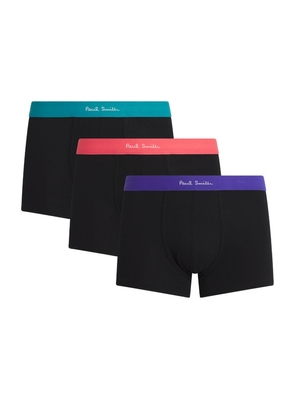 Paul Smith Organic Cotton Stretch Logo Trunks (Pack Of 3)