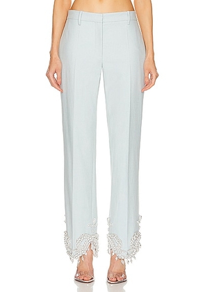 Wiederhoeft Embroidered Pearl & Crystal Trouser in Light Blue - Baby Blue. Size 36 (also in 40, 42).