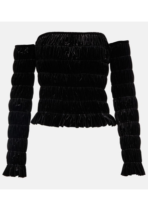 Norma Kamali Velvet tube top with detached sleeves