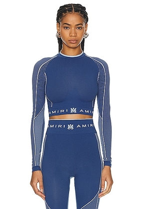 Amiri Seamless Cropped Top in Dark Blue - Blue. Size XS/S (also in ).