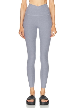 Beyond Yoga Spacedye At Your Leisure High Waisted Midi Legging in Cloud Gray Heather - Grey. Size L (also in ).
