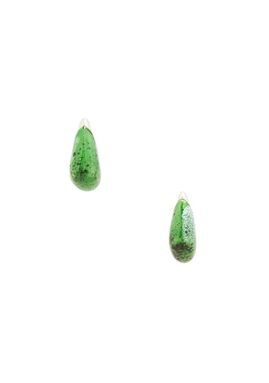 Bottega Veneta Ceramic Drop Earrings in Apple Green & White - Green. Size all.