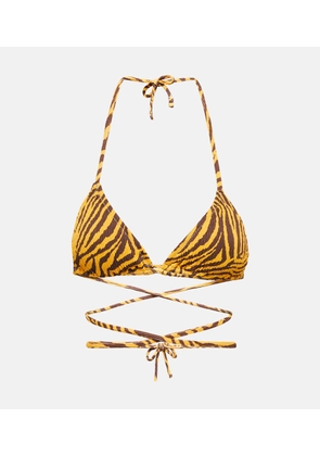 Reina Olga Miami tiger print triangle bikini top