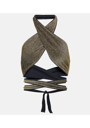 Reina Olga Lurex® halter-neck bikini top