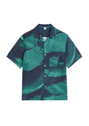 Linen-Silk Resort Shirt - Green