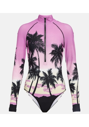 Palm Angels Pink Sunset printed swimsuit