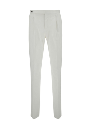 Pt Torino White Slim Fit Tailoring Pants In Cotton Blend Man