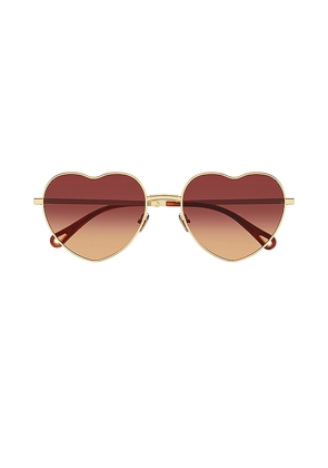Chloe Milane Geometrical Sunglasses in Metallic Gold.