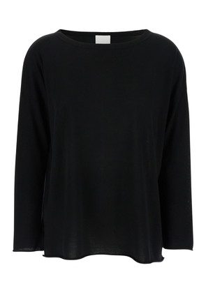 Allude Black Pullover With Boart Neckline In Wool Woman