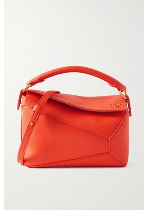 Loewe - Puzzle Edge Mini Textured-leather Shoulder Bag - Orange - One size