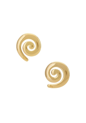 Heaven Mayhem Spiral Earrings in Metallic Gold.