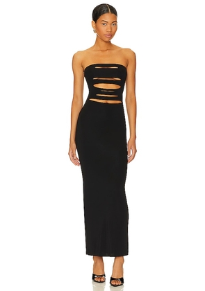 h:ours Carlita Midi Dress in Black. Size XL.