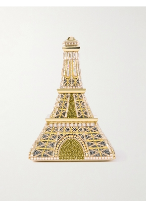 Judith Leiber Couture - Eiffel Tower Bonne Nuit Crystal-embellished Gold-tone Clutch - One size