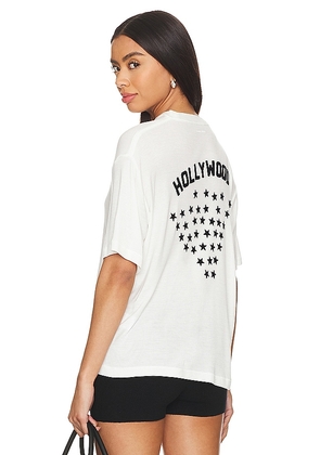 ANINE BING Louis Tee Hollywood in Ivory. Size S, XS.
