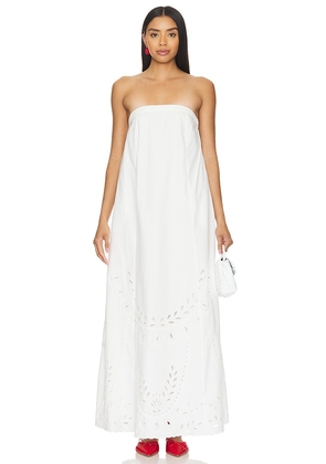 HEMANT AND NANDITA X Revolve Ayla Strapless Maxi Dress in White. Size L, S, XL, XS.