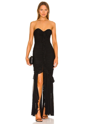 MAJORELLE Giules Gown in Black. Size L, S, XL.