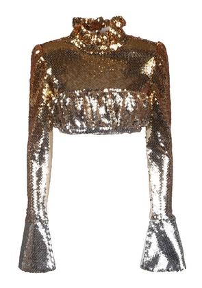 Paco Rabanne Long Sleeve Cropped Top