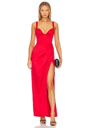 NBD Elodie Maxi Dress in Red. Size L, S, XL, XS, XXS.