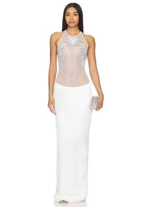 retrofete Meridian Dress in White. Size S, XL, XS, XXS.
