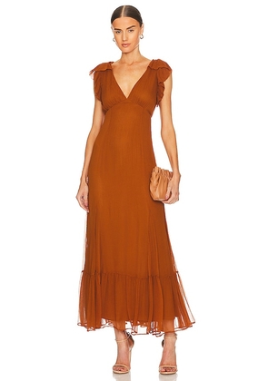 Tularosa Althea Maxi Dress in Burnt Orange. Size XS.