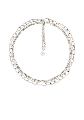 8 Other Reasons Brielle Lariat in Metallic Silver.