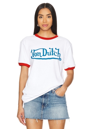 Von Dutch Hollywood Logo Tee in White. Size XXL/2X.
