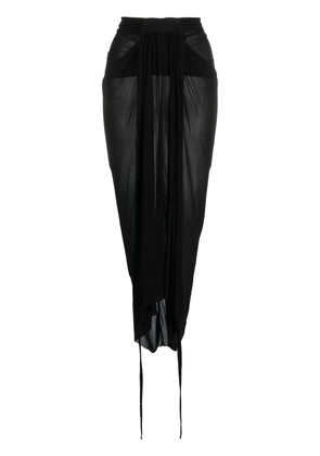 Rick Owens asymmetric draped skirt - Black