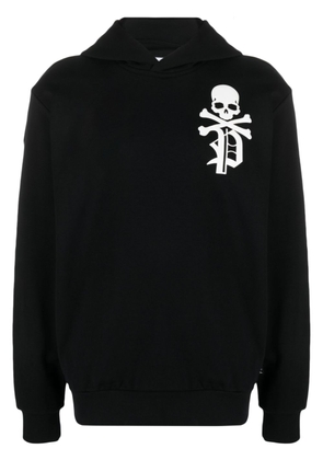 Philipp Plein Gothic Plein logo-flocked cotton hoodie - Black