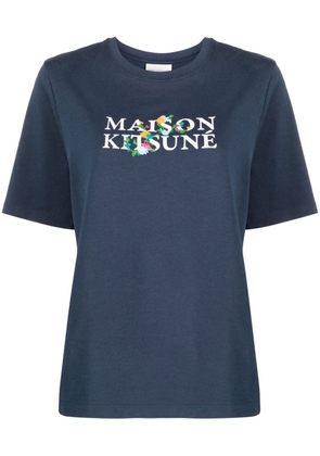 Maison Kitsuné logo-print cotton T-shirt - Blue