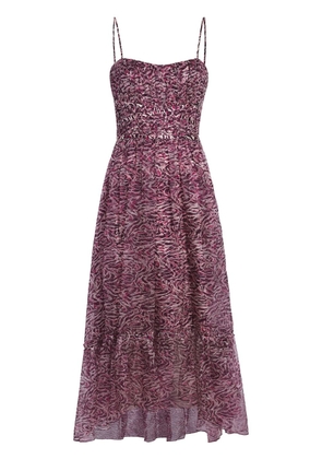 Cinq A Sept abstract-pattern silk dress - Purple