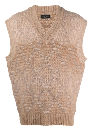 Roberto Collina gradient diamond-pattern vest - Neutrals