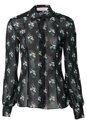 Carolina Herrera floral-print sheer shirt - Black