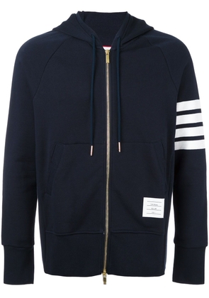 Thom Browne 4-Bar jersey zip-up hoodie - Blue