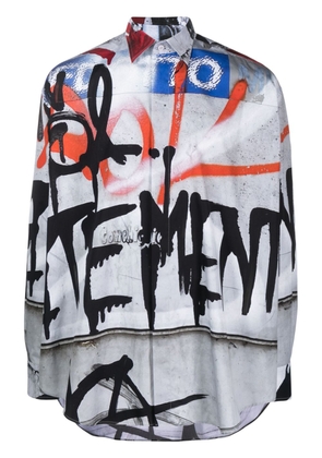VETEMENTS graffiti-print shirt - Grey