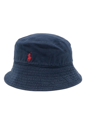 Polo Ralph Lauren embroidered-logo linen bucket hat - Blue