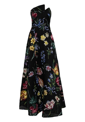 Marchesa Notte Alexander floral-print gown - Black