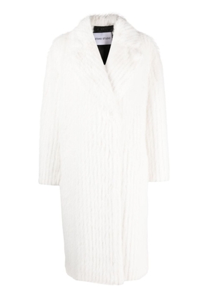 STAND STUDIO Genevieve double-breasted faux-fur coat - White